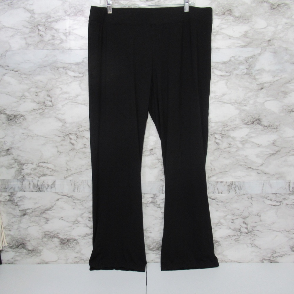 Eileen Fisher Black Straight Leg Pull on Pants Size Large